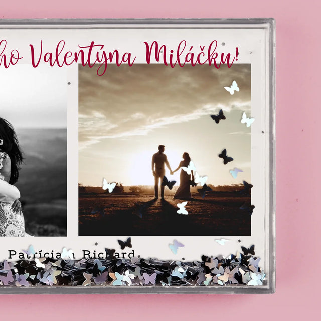 Fotokoláž: Kouzelného Valentýna - Sněžící Fotorámeček
