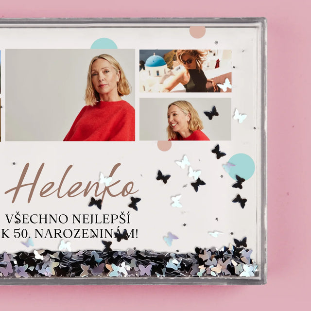 Fotokoláž: Všechno Nejlepší K 50. Narozeninám - Sněžící Fotorámeček