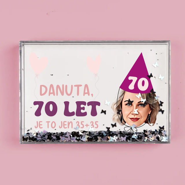 Tvoje Postava: Narozeninový Portrét - Sněžící Fotorámeček
