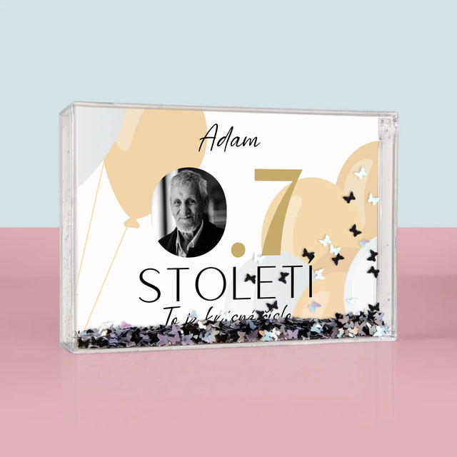 Fotka S Textem: 0,7 Století - Sněžící Fotorámeček