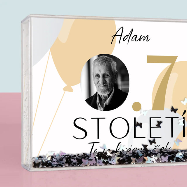 Fotka S Textem: 0,7 Století - Sněžící Fotorámeček