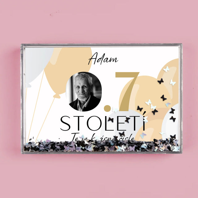 Fotka S Textem: 0,7 Století - Sněžící Fotorámeček