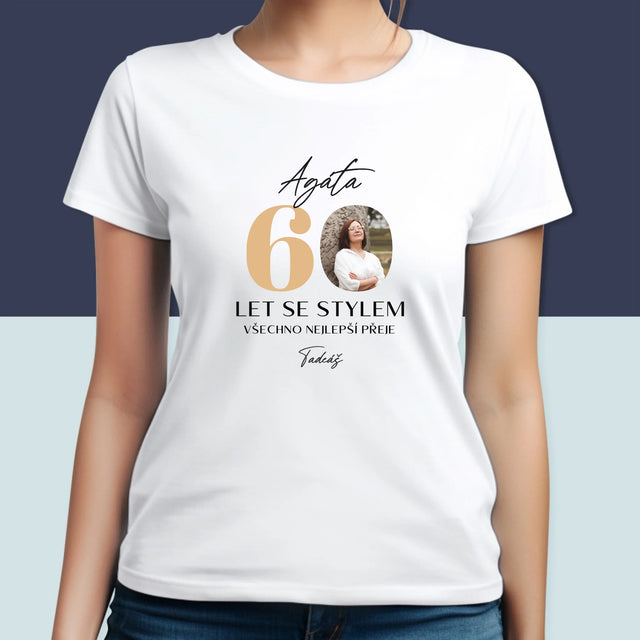 Fotka S Textem: 60 Let Se Stylem - Damské Tričko