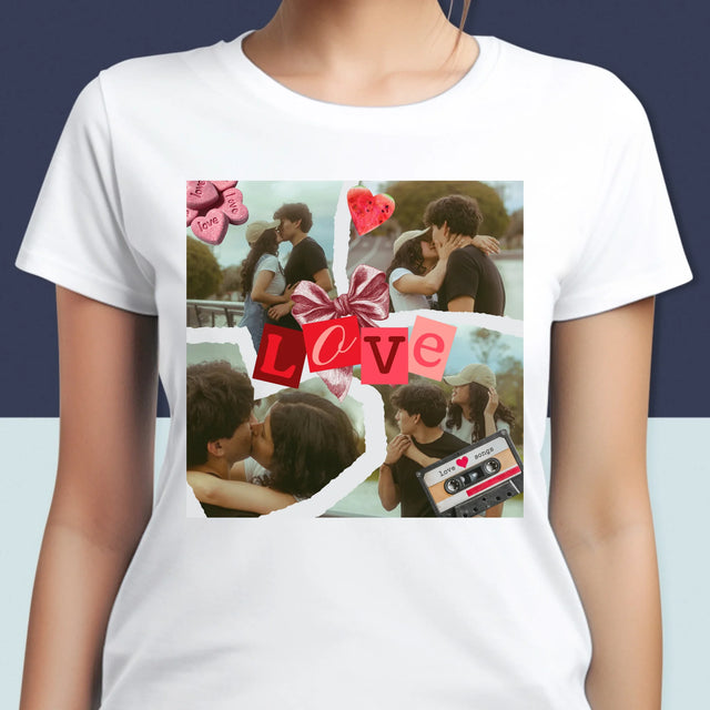 Fotokoláž: Love Retro - Damské Tričko