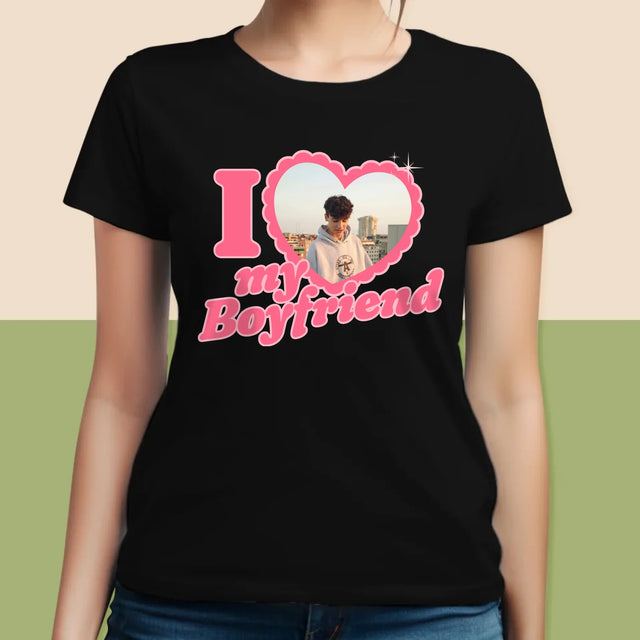 Fotka S Textem: I Love My Boyfriend - Damské Tričko