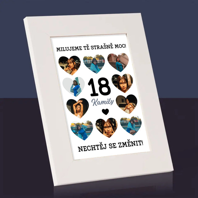 Fotokoláž: 18 Srdce - Fotorámeček