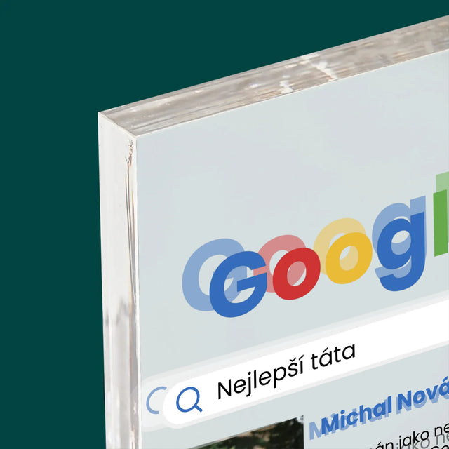 Fotka A Textem: Nejlepší Táta Google Výsledek - Akrylový Blok