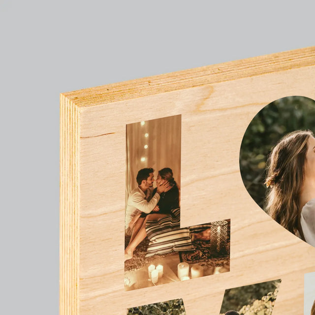 Slovo Z Fotek: Love - Tisk Na Dřevo