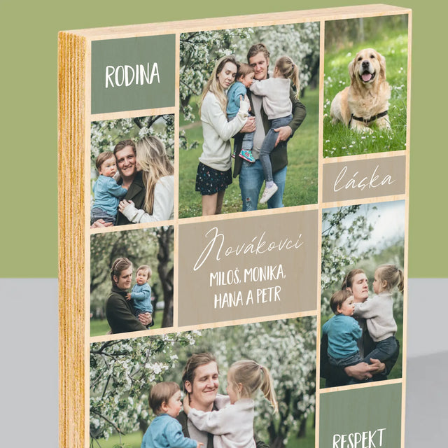 Fotokoláž: Rodinná Koláž Z Fotek - Tisk Na Dřevo