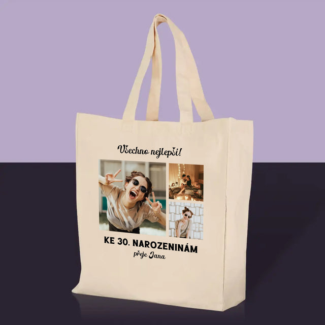 Fotokoláž: Narozeniny - Plátěná Taška