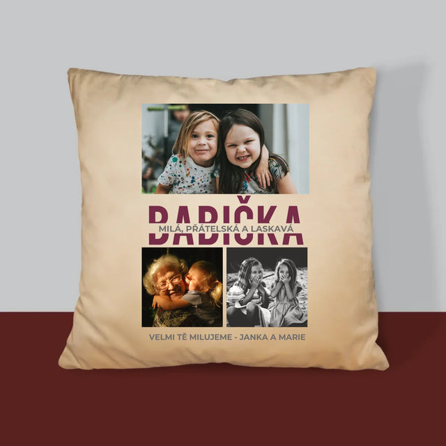 Fotokoláž: Babička - Polštář