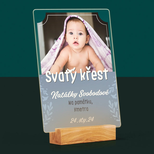 Fotka A Nápis: Svatý Křest - Tisk Na Akrylovém Skle