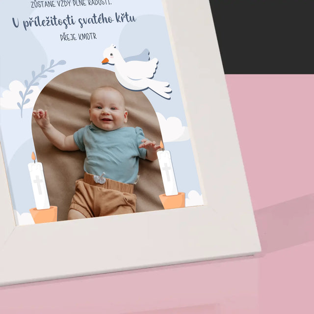 Fotka A Nápis: U Příležitosti Svatého Křtu Přání - Fotorámeček