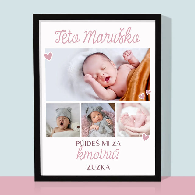Fotokoláž: Půjdeš Mi Za Kmotru - Tisk V Rámečku