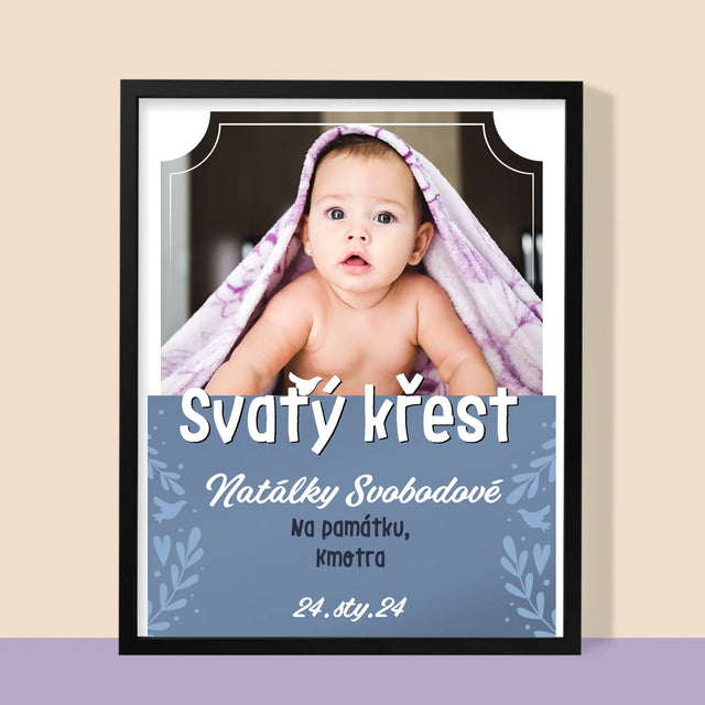 Fotka A Textem: Svatý Křest - Tisk V Rámečku