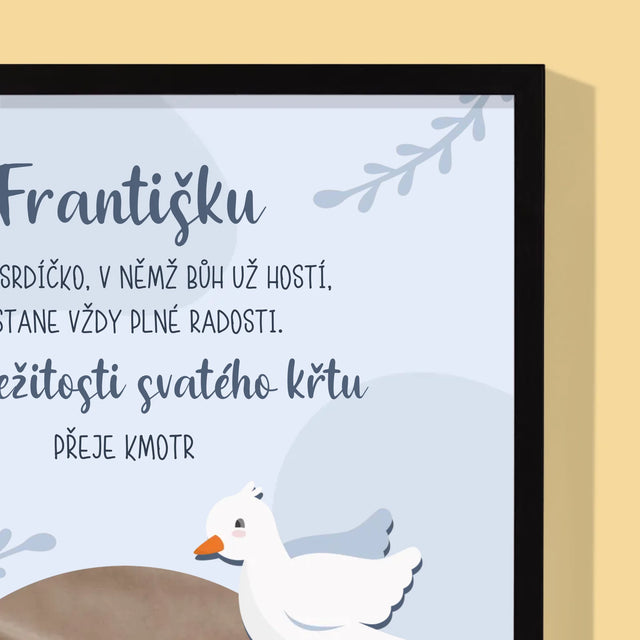 Fotka A Nápis: U Příležitosti Svatého Křtu Přání - Tisk V Rámečku