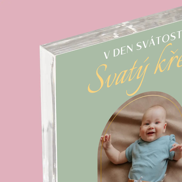 Fotka A Nápis: Svátost Svatého Křtu - Akrylový Blok