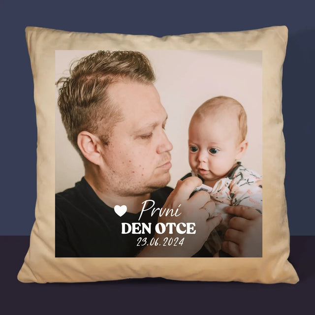 Fotka A Nápis: První Den Otce - Polštář