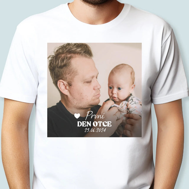 Fotka A Nápis: První Den Otce - Pánské Tričko