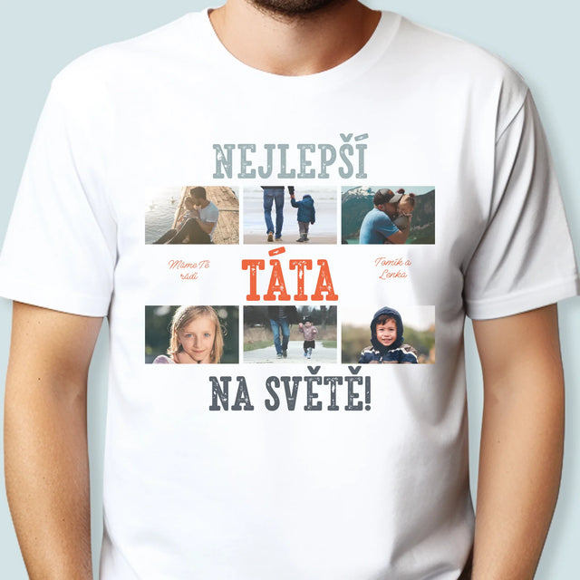 Fotokoláž: Nejlepší Táta Na Světě Snímky - Pánské Tričko