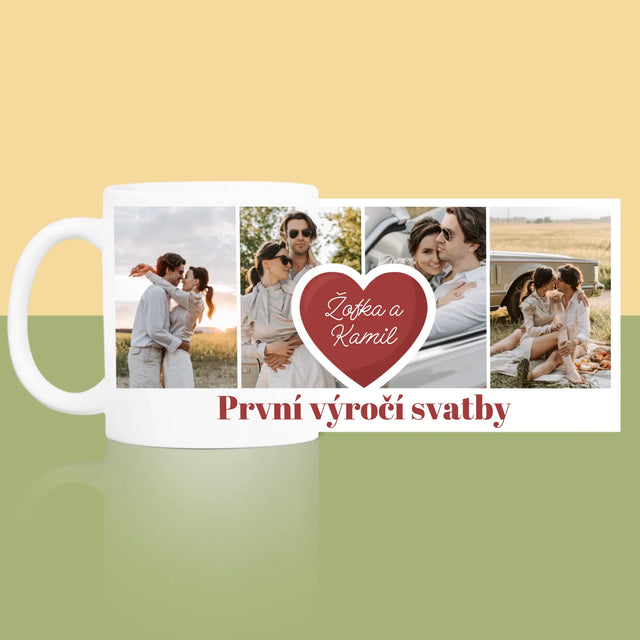 Fotokoláž: První Výročí Srdce - Hrnek