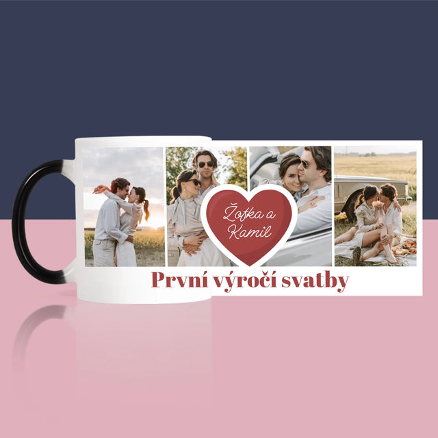 Fotokoláž: První Výročí Srdce - Hrnek