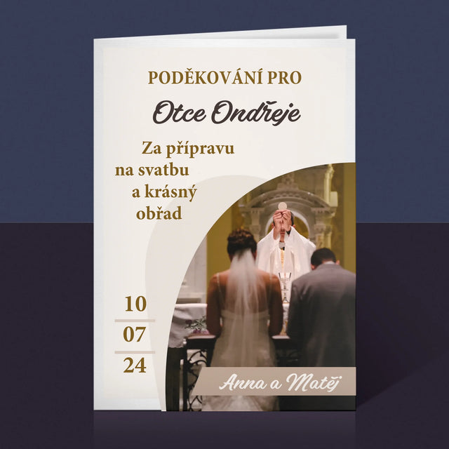 Fotka A Nápis: Poděkování Pro Kněze Svatba - Přání