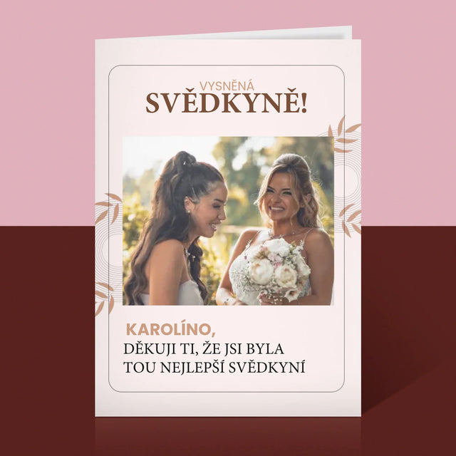 Fotka A Nápis: Vysněná Svědkyně - Přání