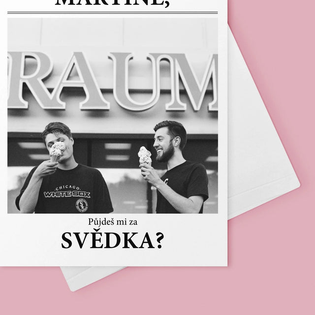 Fotka A Nápis: Our Wedding Svědek - Přání