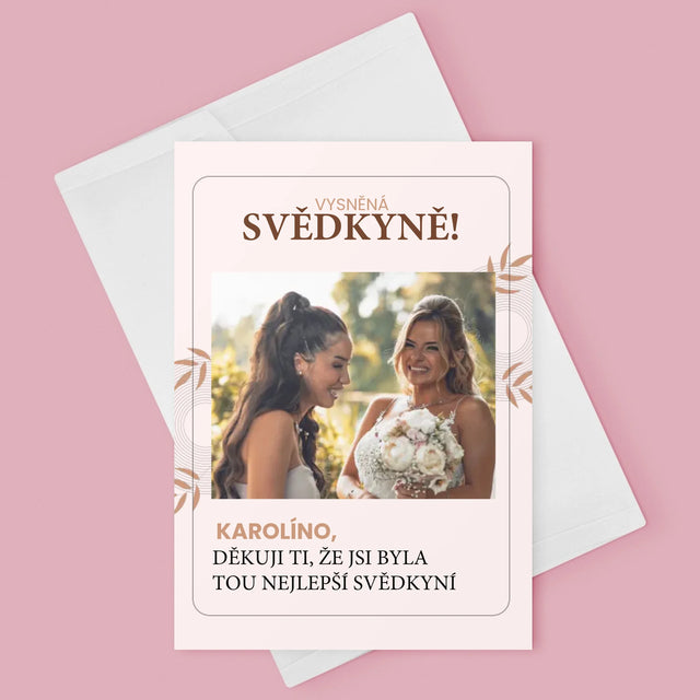 Fotka A Nápis: Vysněná Svědkyně - Přání
