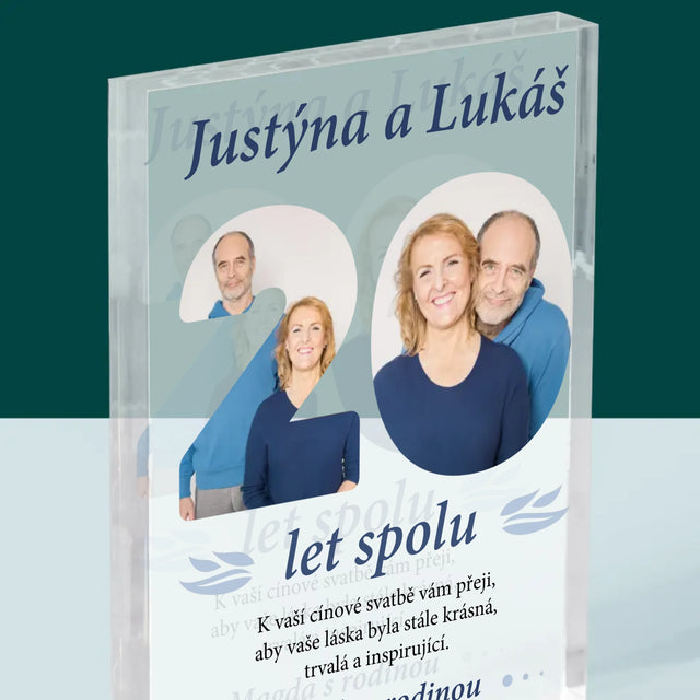 Slovo Z Fotek: 20 Let Spolu - Akrylový Blok