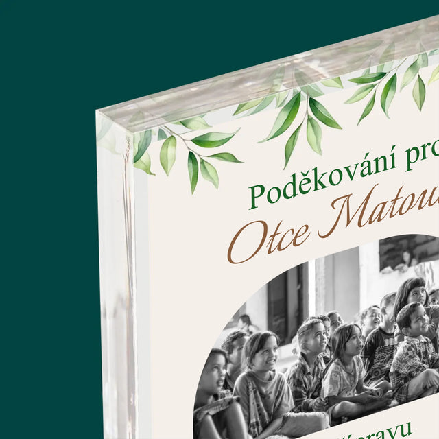 Fotka A Nápis: Poděkování Pro Kněze Přijímání - Akrylový Blok