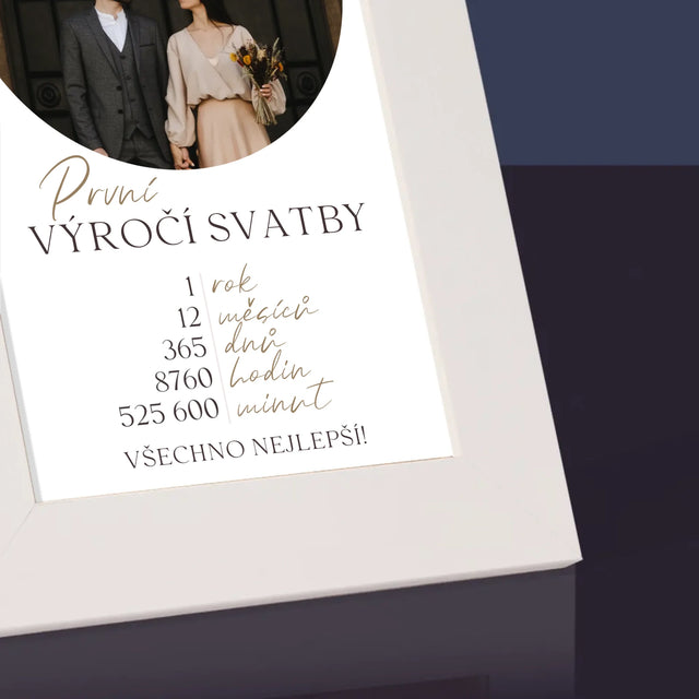 Fotka A Textem: První Výročí Svatby - Fotorámeček