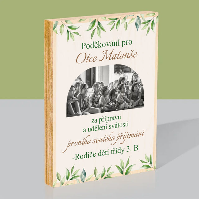Fotka A Nápis: Poděkování Pro Kněze Přijímání - Tisk Na Dřevo