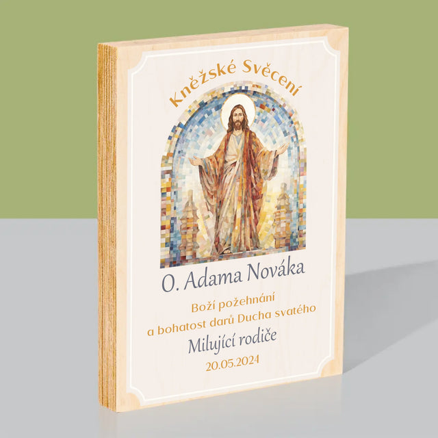 Jméno A Nápis: Kněžské Svěcení - Tisk Na Dřevo