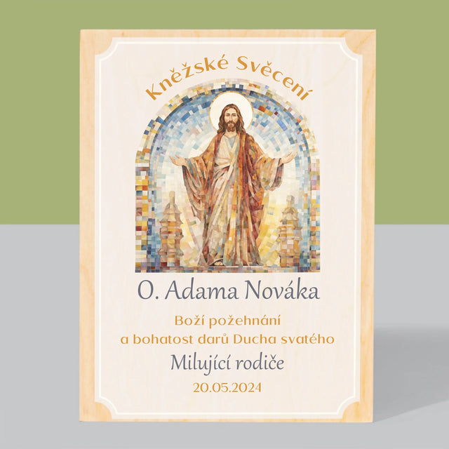 Jméno A Nápis: Kněžské Svěcení - Tisk Na Dřevo