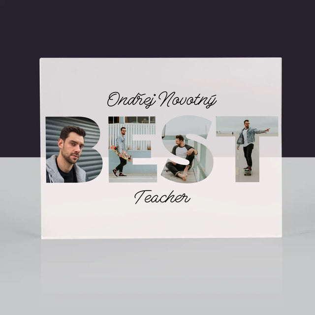 Slovo Z Fotek: Best Teacher - Akrylový Blok