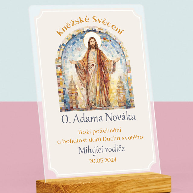 Jméno A Nápis: Kněžské Svěcení - Tisk Na Akrylovém Skle