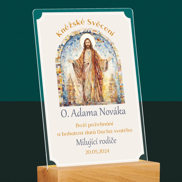Jméno A Nápis: Kněžské Svěcení - Tisk Na Akrylovém Skle