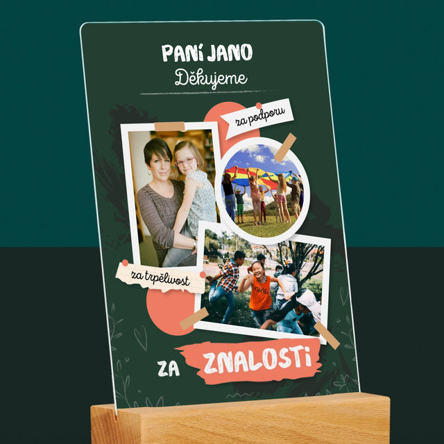 Fotokoláž: Děkujeme Za Znalosti - Tisk Na Akrylovém Skle