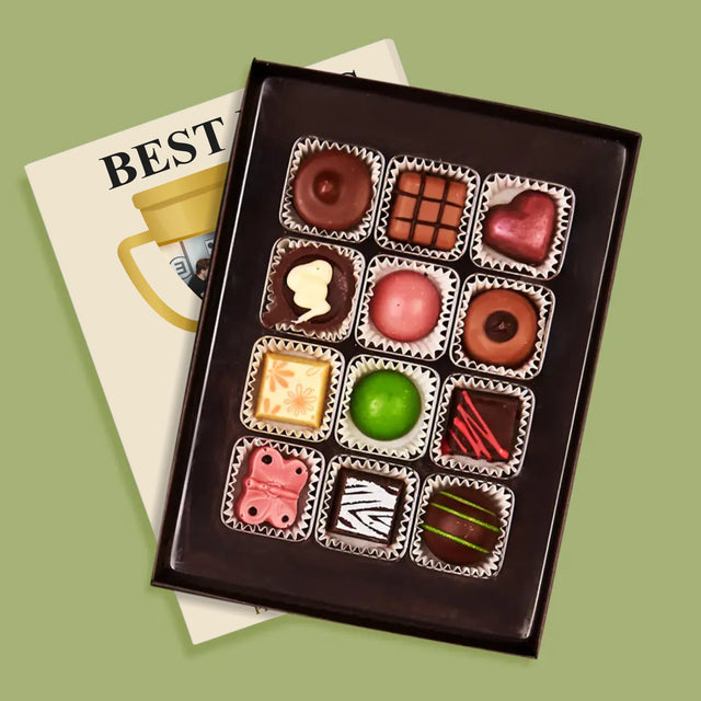 Fotokoláž: Best Boss Pohár - Pralinky