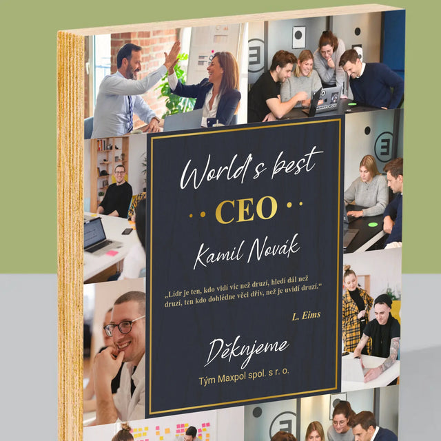 Fotokoláž: World’S Best Ceo - Tisk Na Dřevo