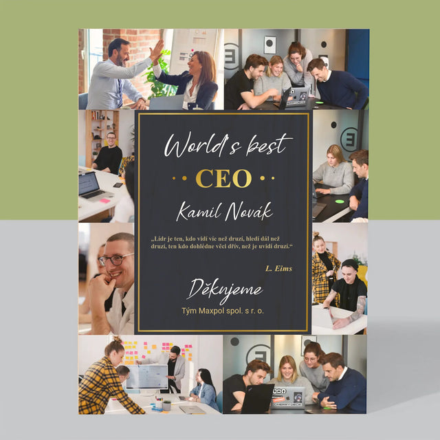 Fotokoláž: World’S Best Ceo - Tisk Na Dřevo