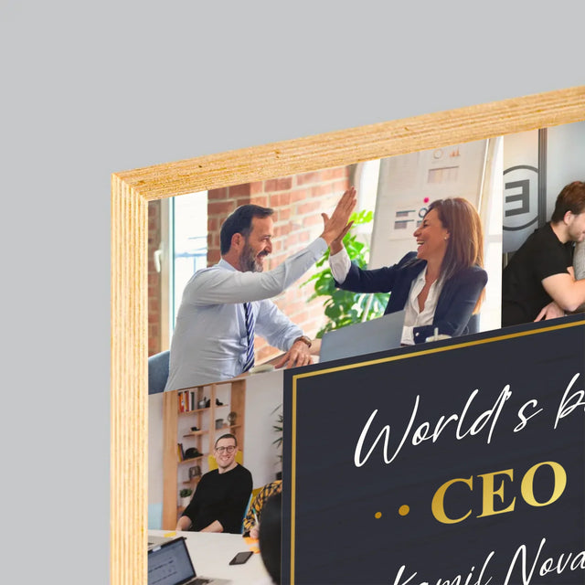 Fotokoláž: World’S Best Ceo - Tisk Na Dřevo