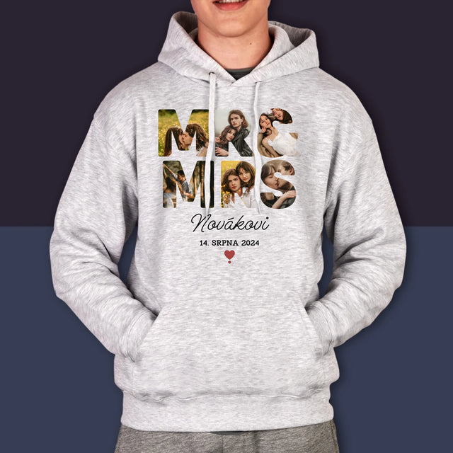 Slovo Z Fotek: Mr&Mrs - Pánská Mikina S Kapuci