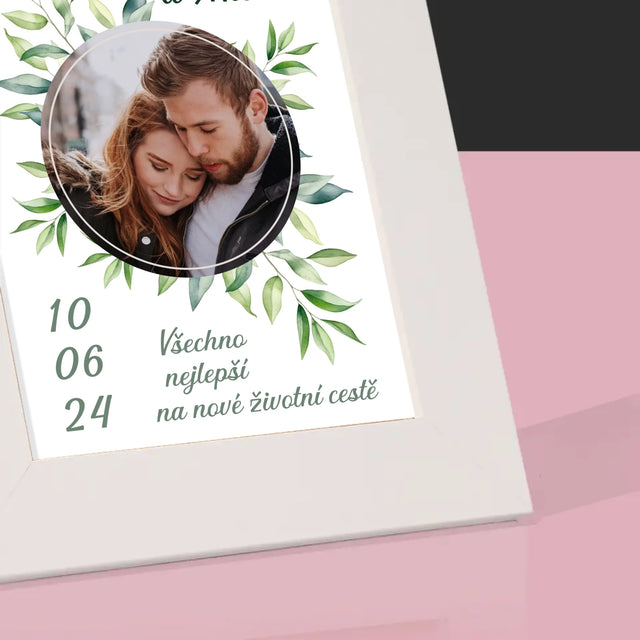 Fotka A Textem: Svatební Lístky - Fotorámeček