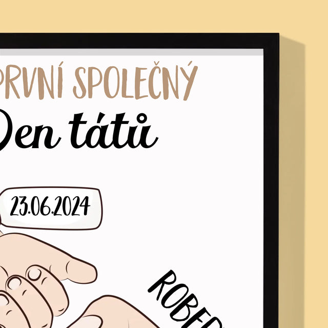 Jméno A Nápis: První Společný Den Tátů - Tisk V Rámečku