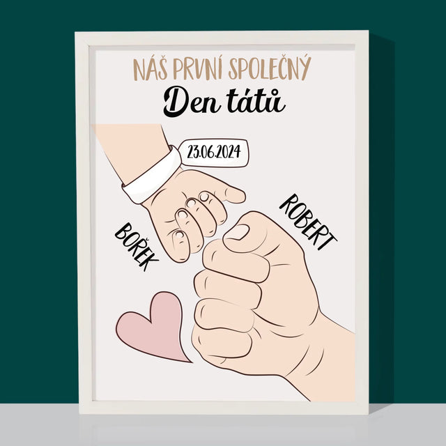 Jméno A Nápis: První Společný Den Tátů - Tisk V Rámečku