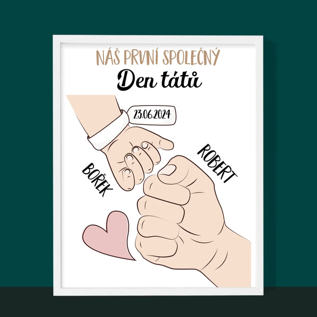 Jméno A Nápis: První Společný Den Tátů - Tisk V Rámečku