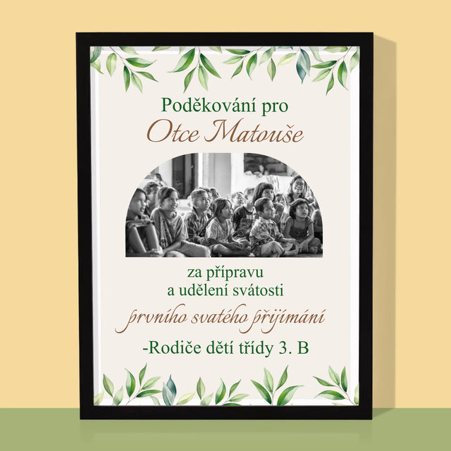 Fotka A Nápis: Poděkování Pro Kněze Přijímání - Tisk V Rámečku